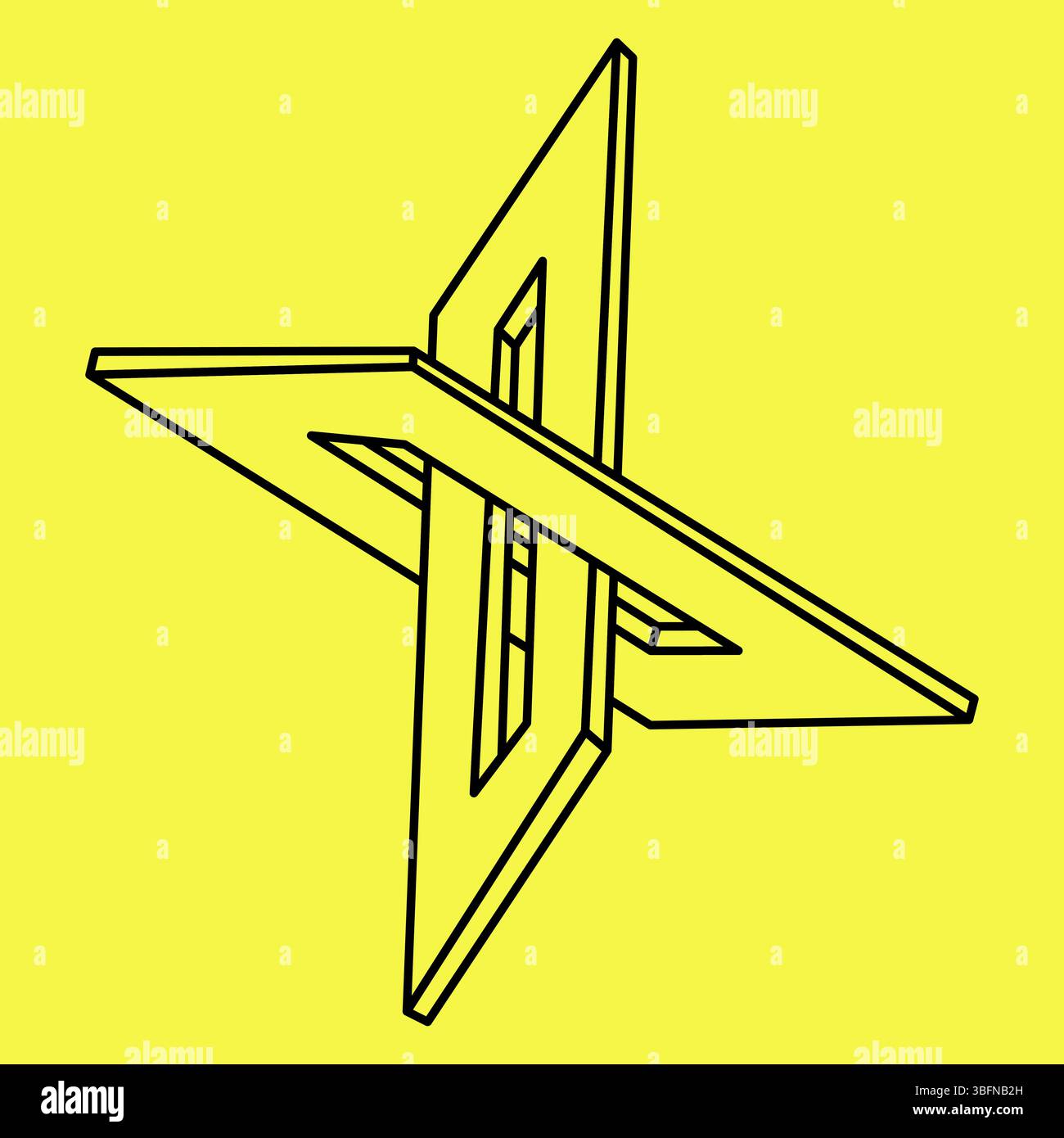 Impossible shapes. Sacred geometry figures. Optical illusion object ...