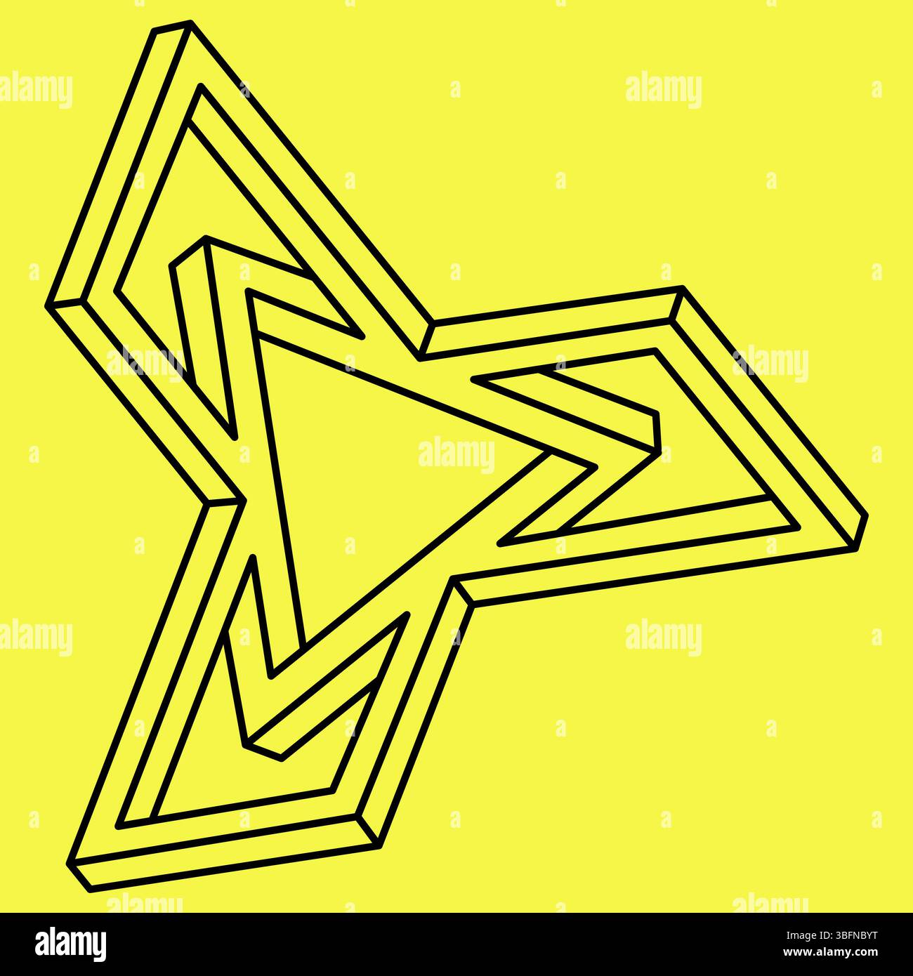 Impossible optical illusion shapes. Optical art object. Impossible ...
