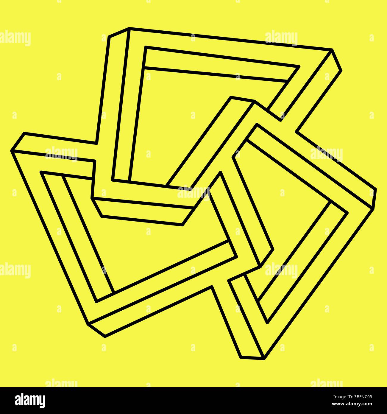 Impossible shapes. Web design elements. Optical Illusion objects. Line design. Geometric figures. Vector illustration. Optical art.  Stock Vector