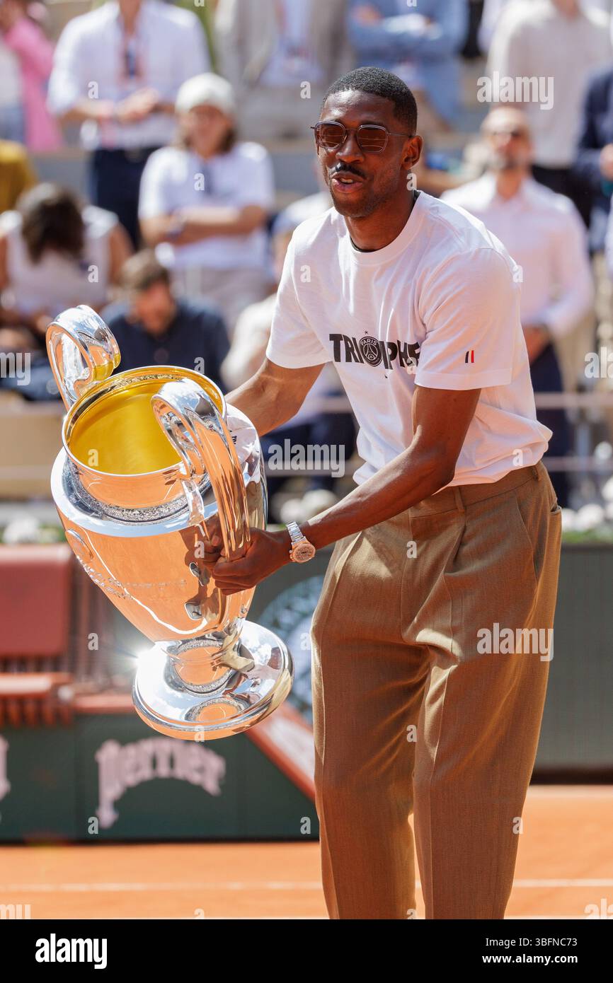 Ousmane Dembele of Paris SaintGermain shows the UEFA Champions League