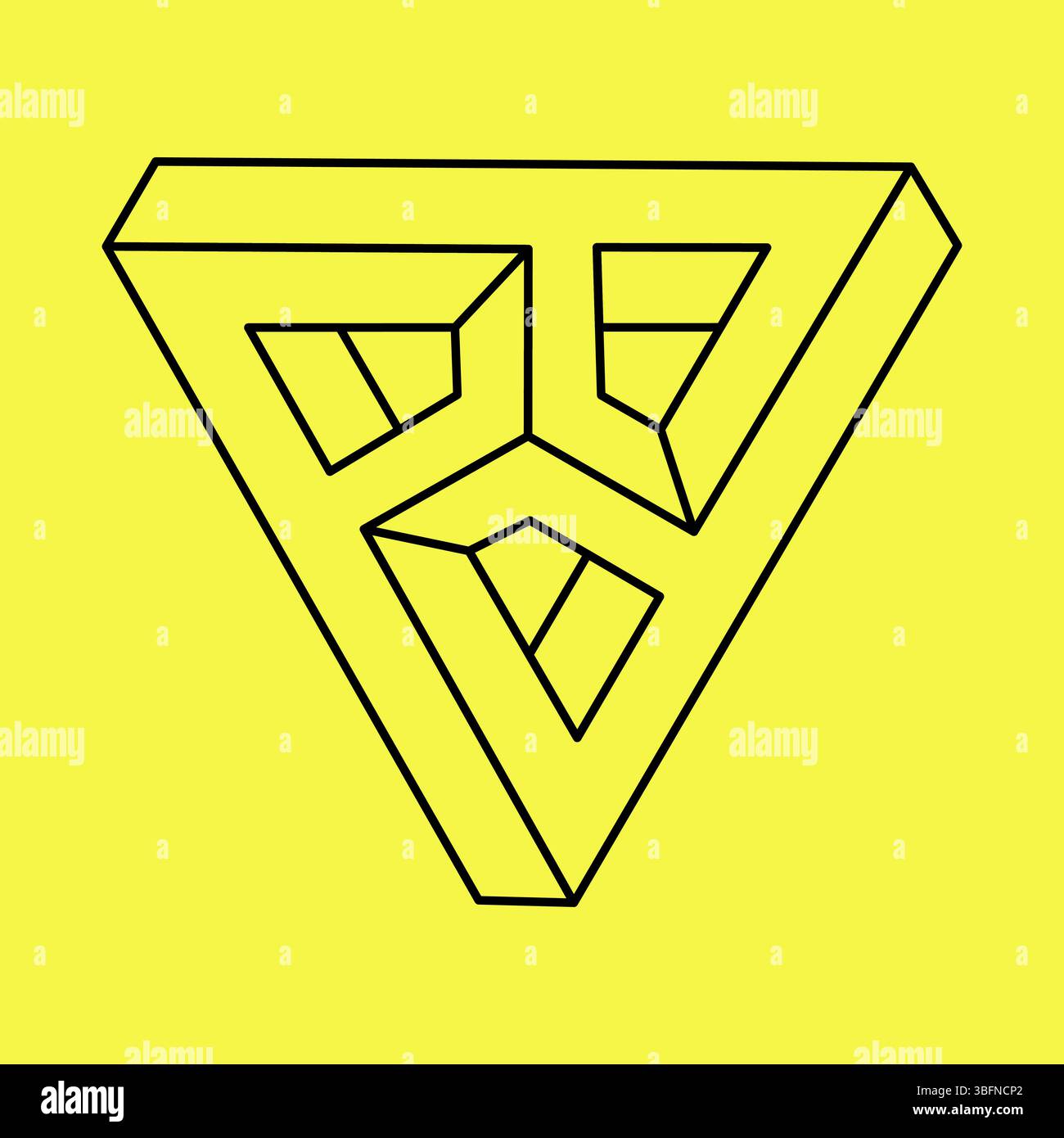 Impossible shapes. Optical illusion. Abstract eternal geometric objects ...