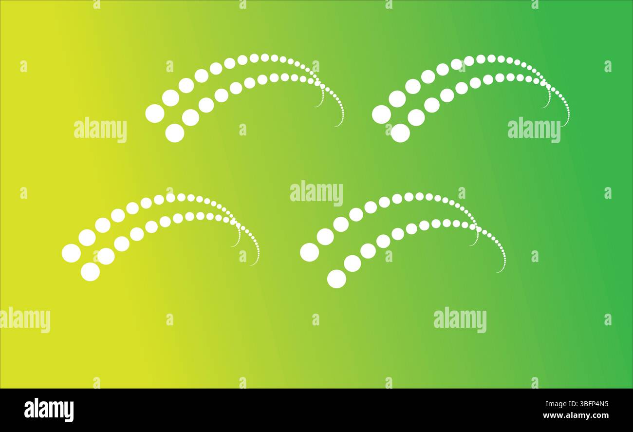 Abstract dotted swirl patterns with curved waves and gradient background vector illustration Stock Vector