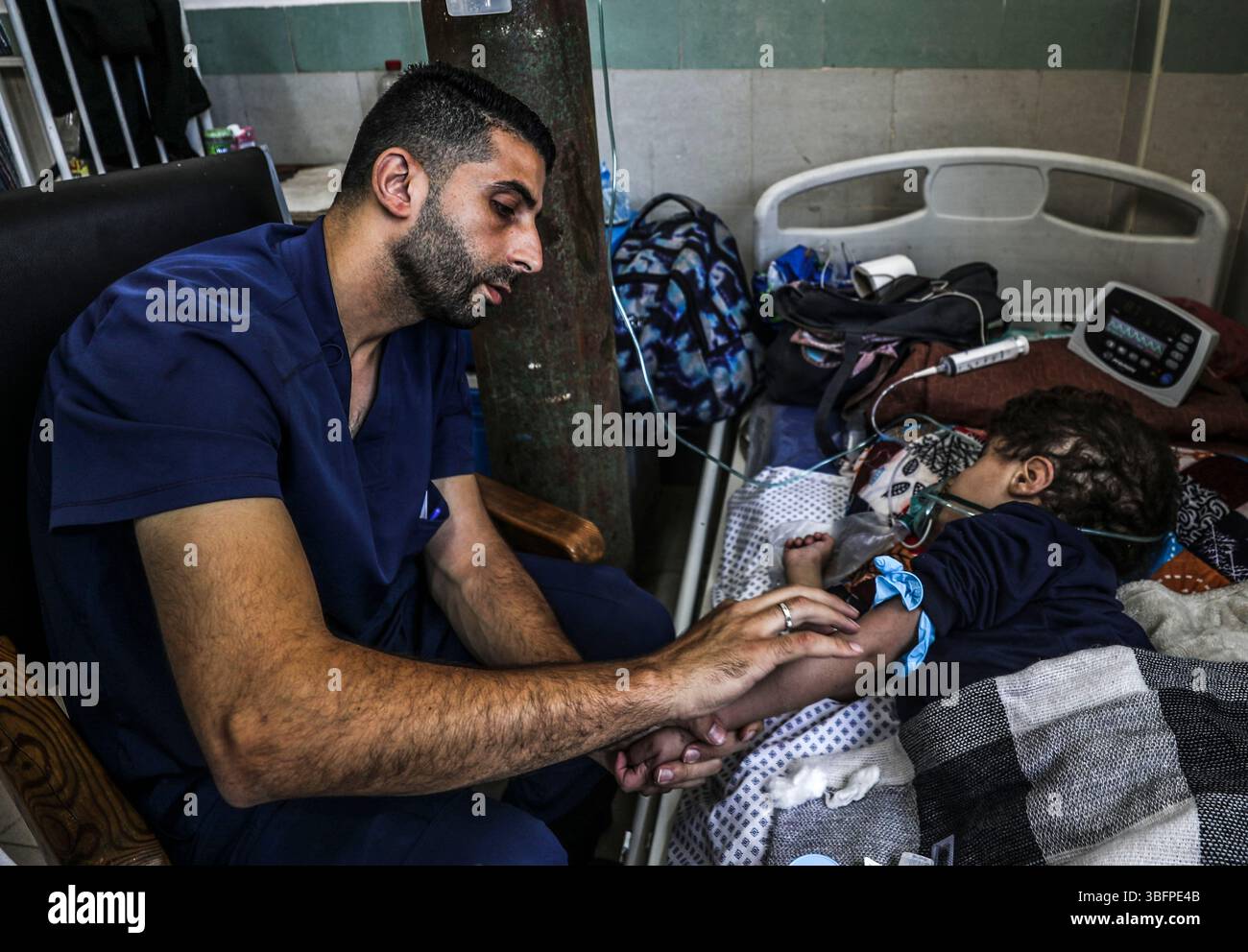 Gaza. 2nd June, 2025. A sick Palestinian child is pictured at the Al ...