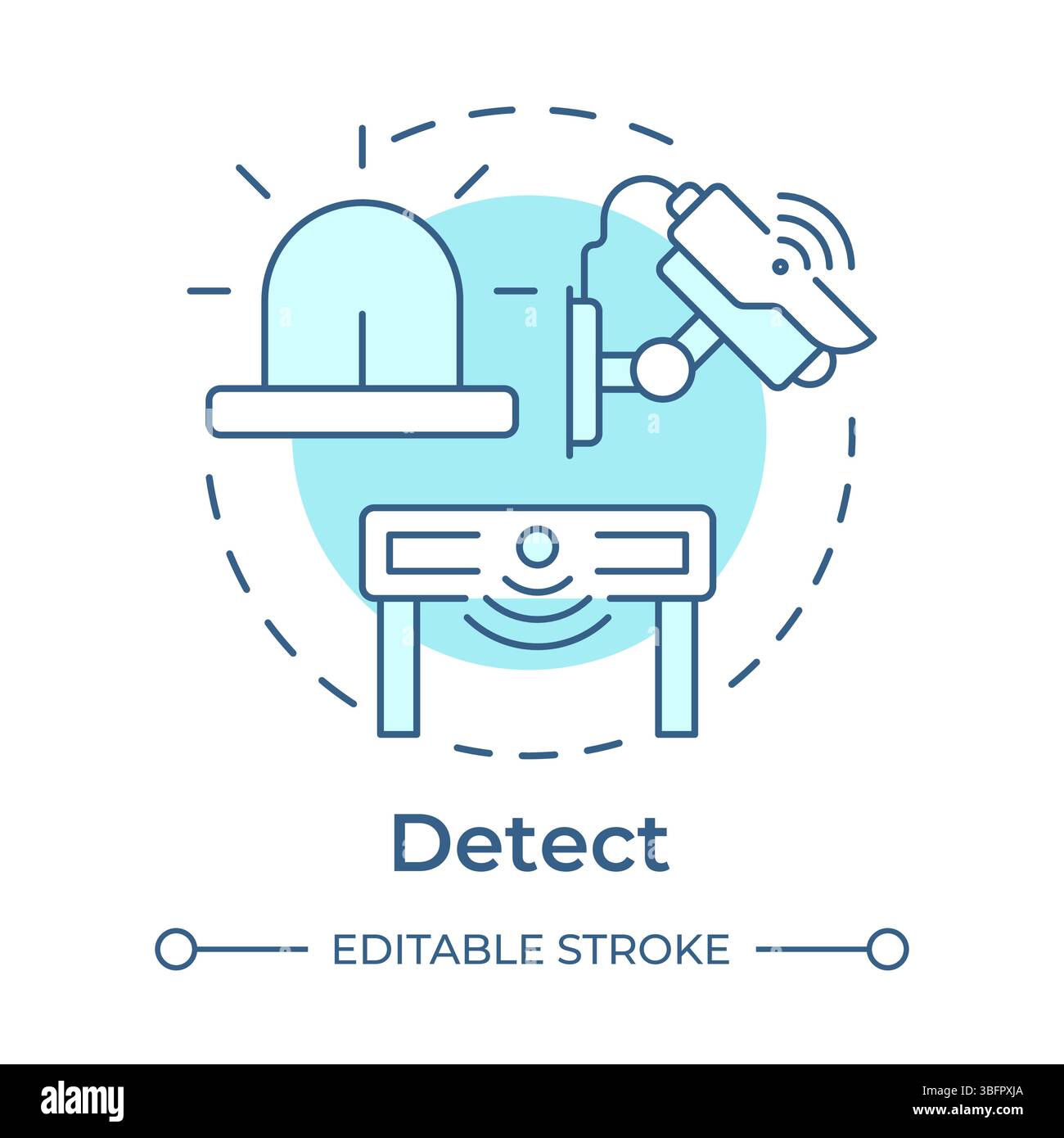 Detect soft blue concept icon Stock Vector