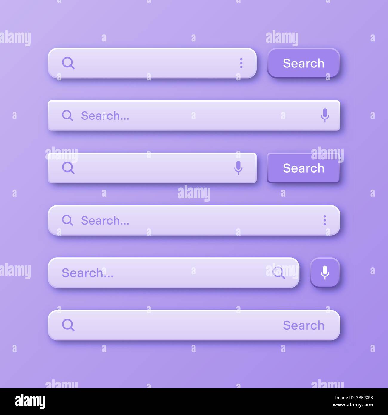 Colorful 3d search bar templates. Internet browser engine with search ...