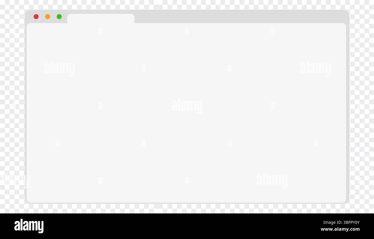 Web browser mockup window in light mode modern flat simple line. web interface blank. Frame screen webpage ui template, interface bar. Vector illustration Stock Vector