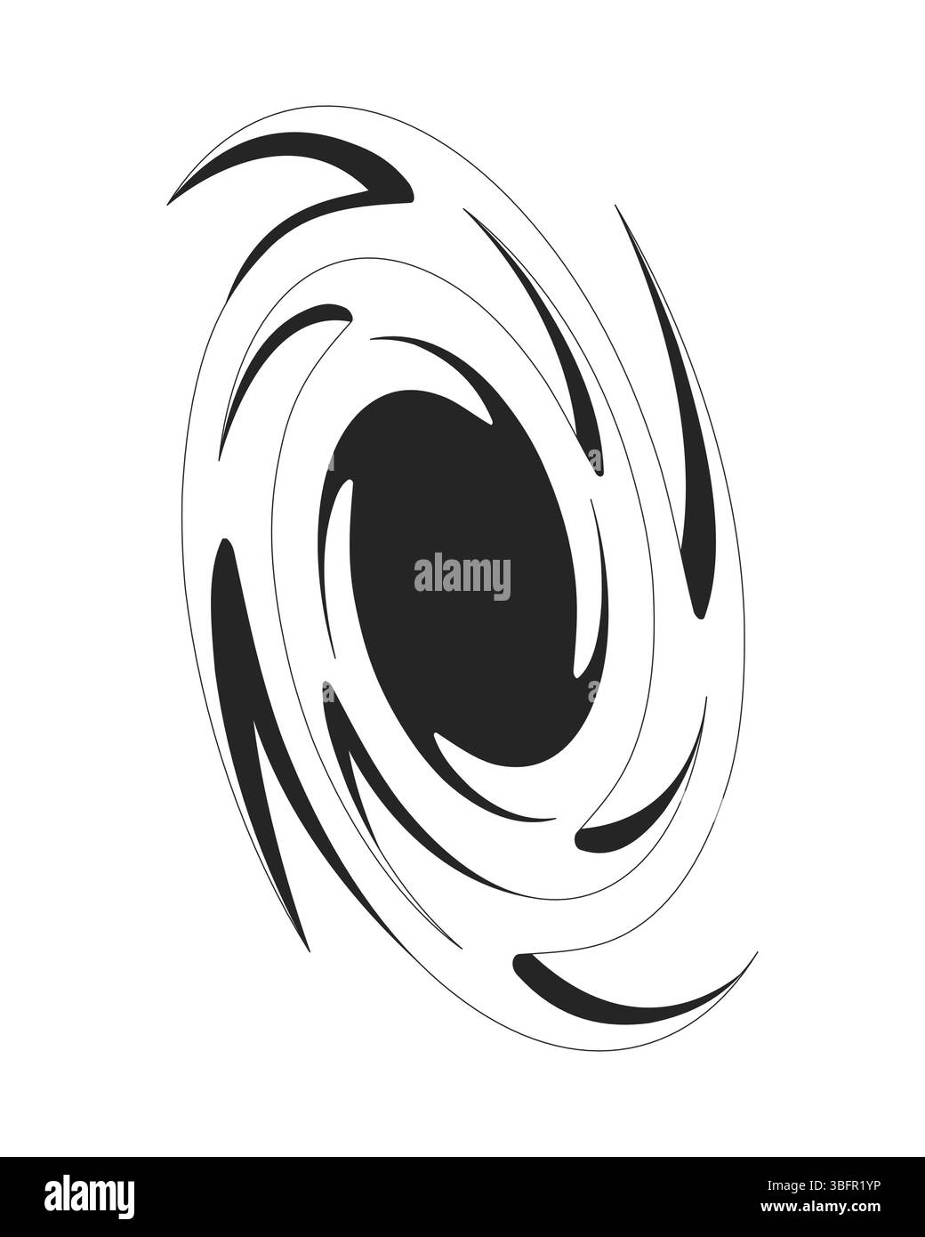 Digital swirl abstract vortex symbol 2D line object Stock Vector Image ...