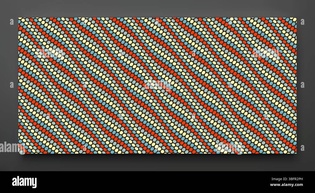 Wavy dotted background with optical illusion. Abstract polka dots pattern. 3d vector illustration. Stock Vector