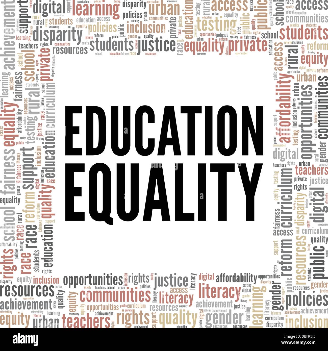 Education Equality word cloud conceptual design isolated on white background. Stock Vector
