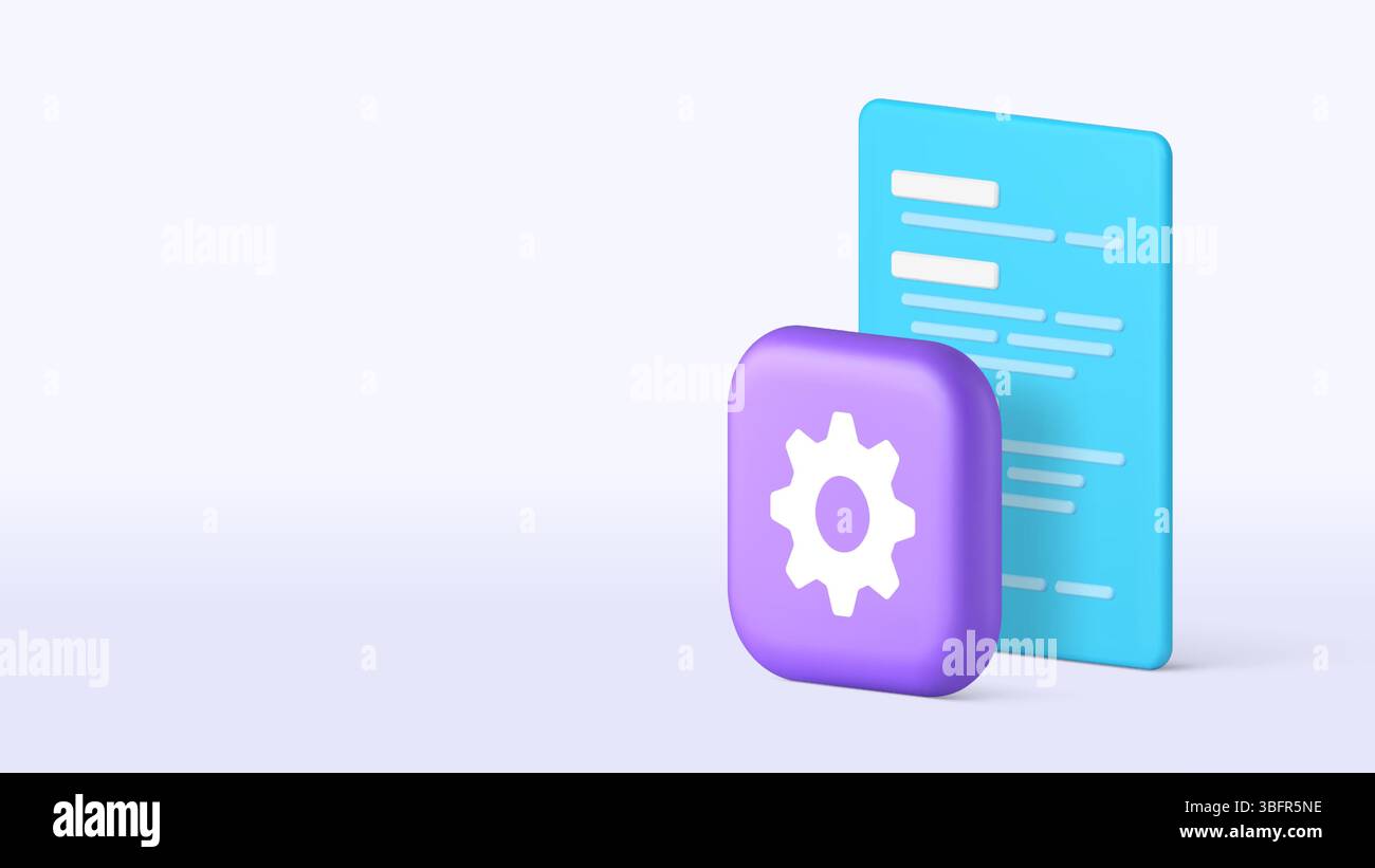 Program software development web site code setting option setup copy space banner template. Data optimization technology coding application installati Stock Vector