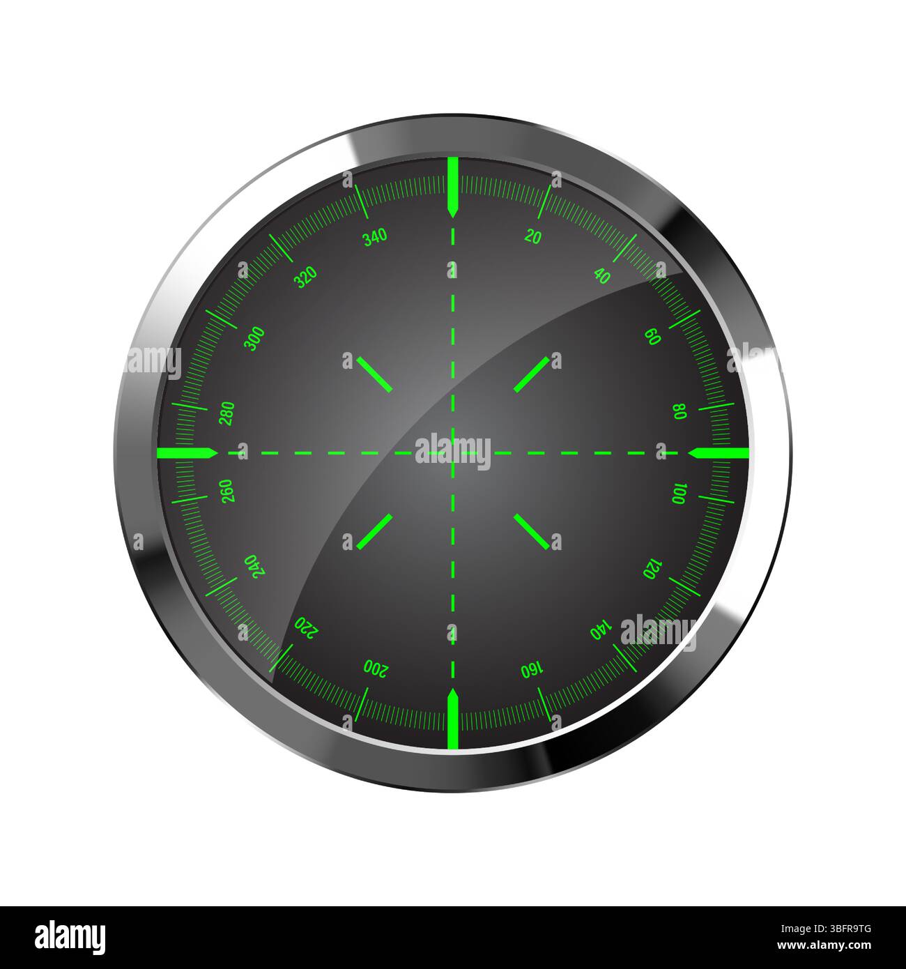 Chrome weapon night sight, sniper rifle optical scope. Hunting gun ...