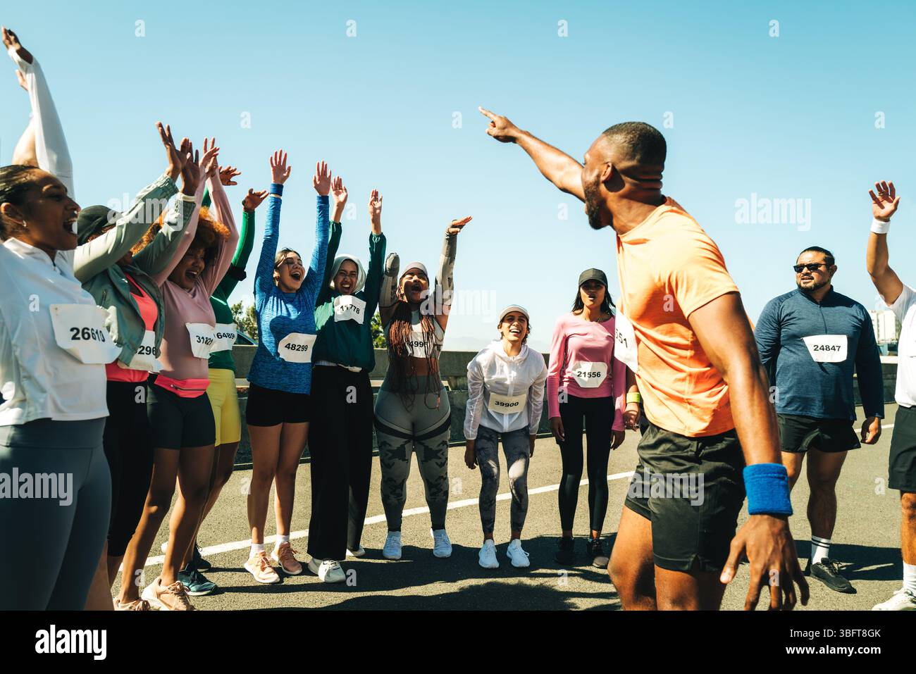 Cheering For Running Racers Image captures training exercise hi-res stock photography and images ...