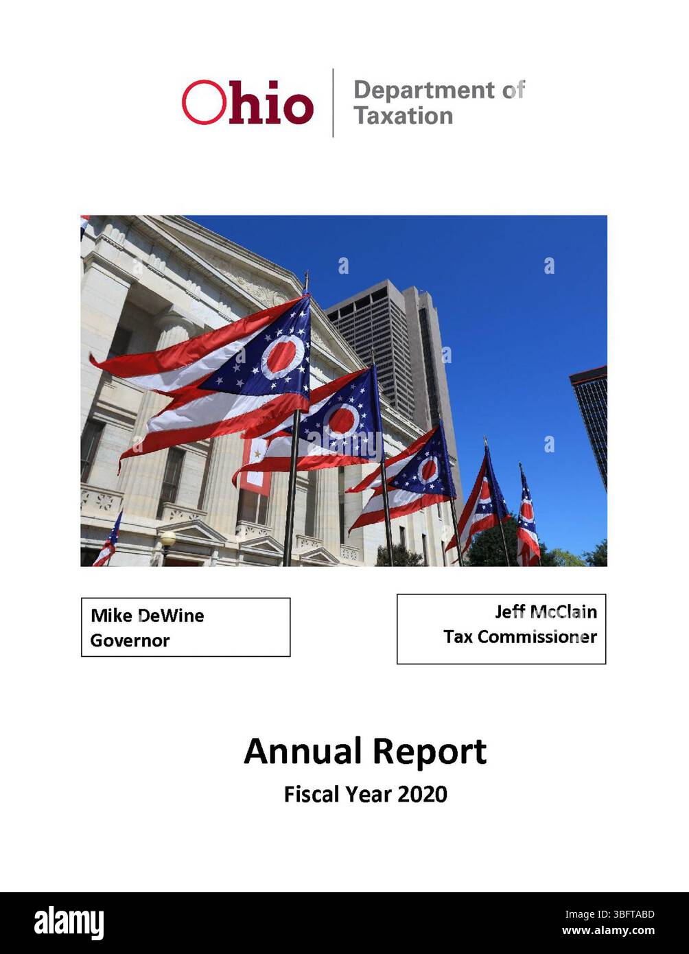 The Annual Report of the State of Ohio's Department of Taxation for the year ending June 30 highlights fiscal data, tax revenue, and departmental performance. It includes a retrospective for 2011-2018, marking the end of Tax Commissioner Joseph W. Testa's term in 2018. Stock Photo