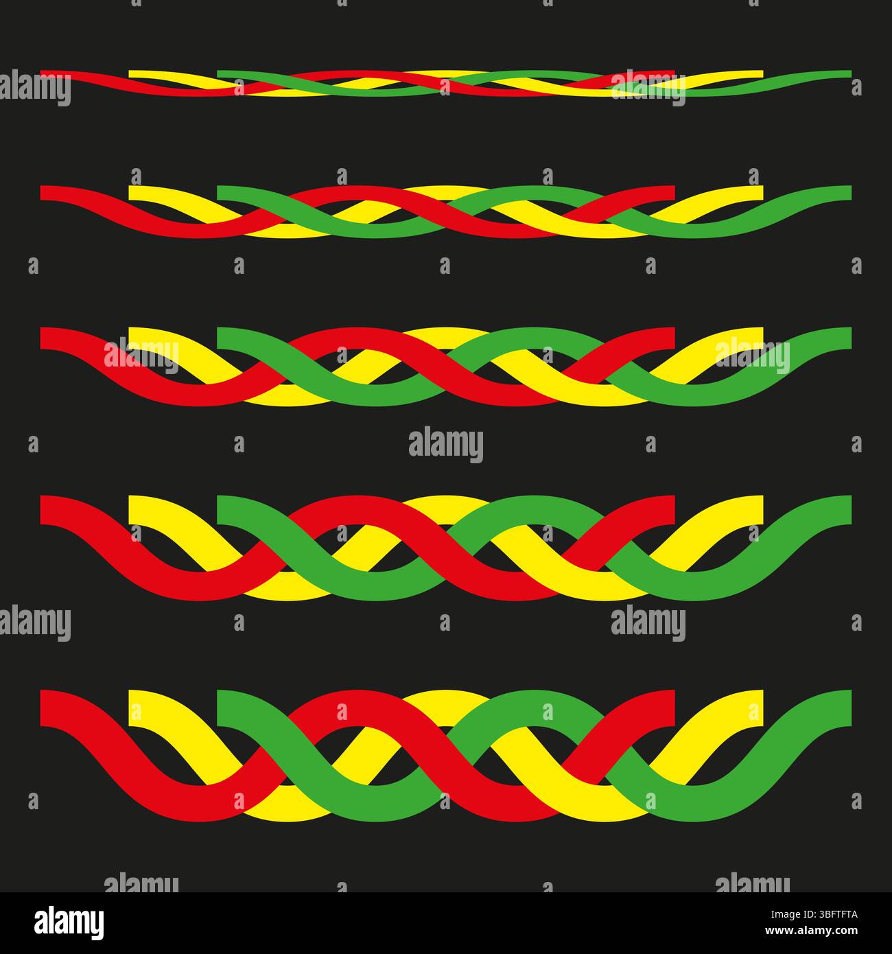 Decorative twisted rope borders. Colorful braided frame elements ...