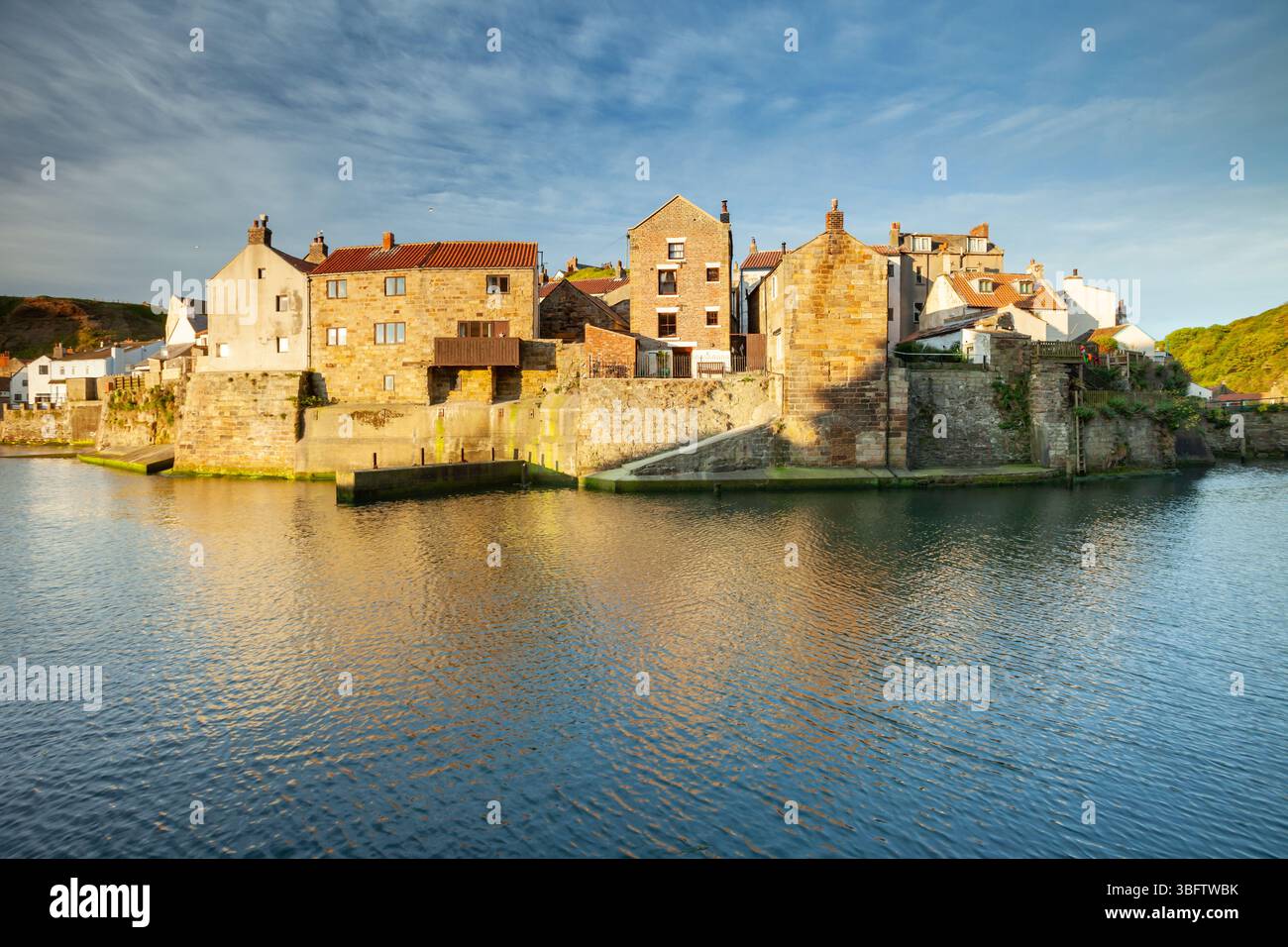 Spring morning at Staithes, North Yorkshire, England. Stock Photo