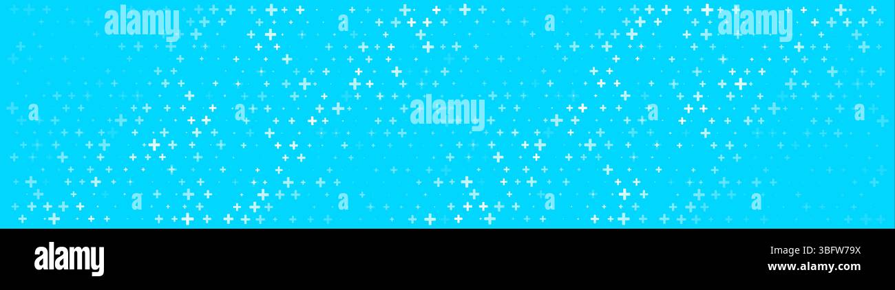 Blue Abastract healthcare medical background. Mathematical random plus symbols pattern. Technology innovation in medicine. Stock Vector