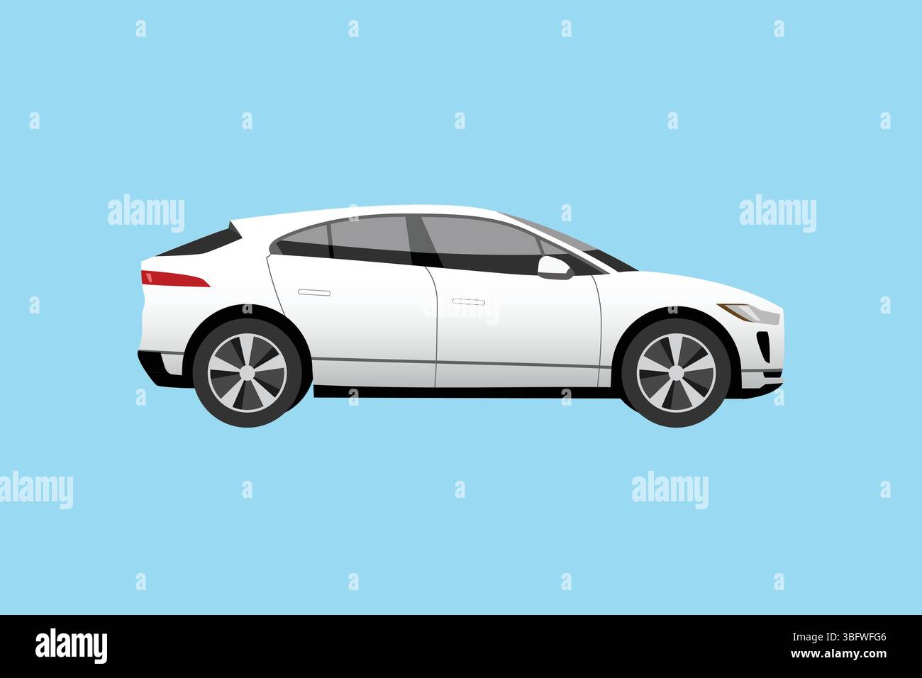 Smart car isolateds on blue background. Vector illustration Stock Vector