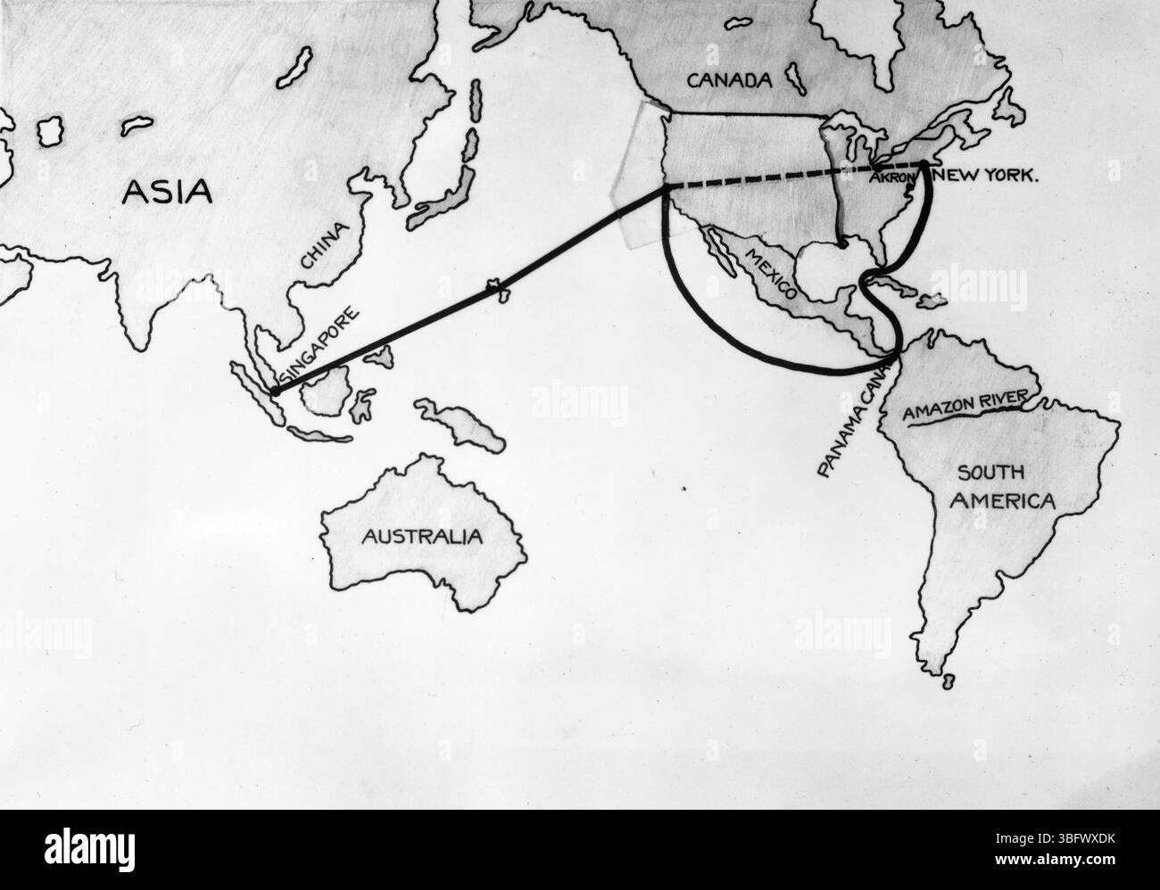 Map of world shipping routes hi-res stock photography and images - Alamy