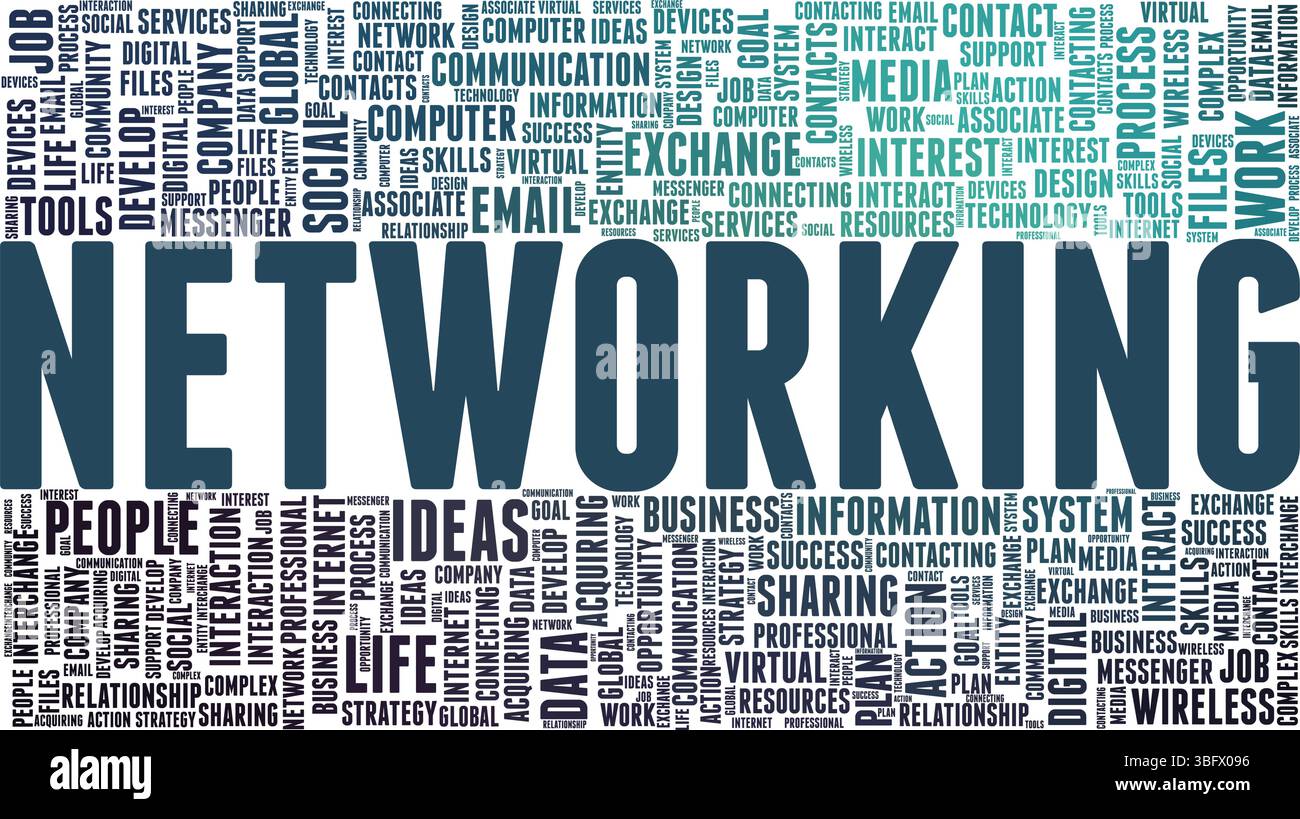 Networking vector illustration word cloud isolated on white background. Stock Vector