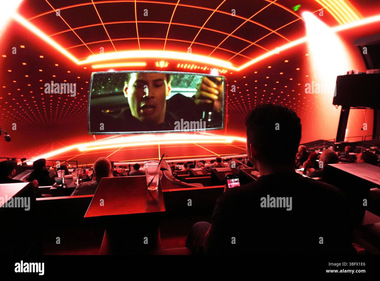 Immersive visuals surround a scene from the film