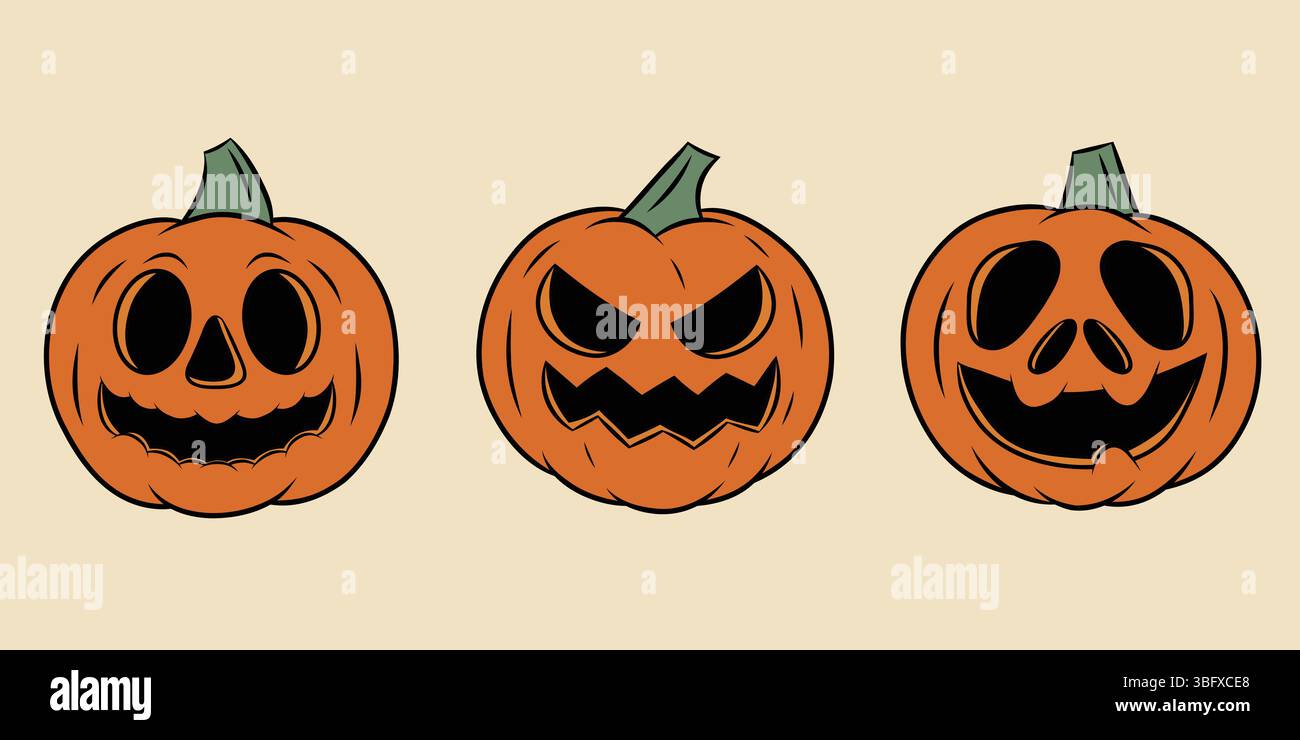 Halloween pumpkin set vector illustration Stock Vector Image & Art - Alamy