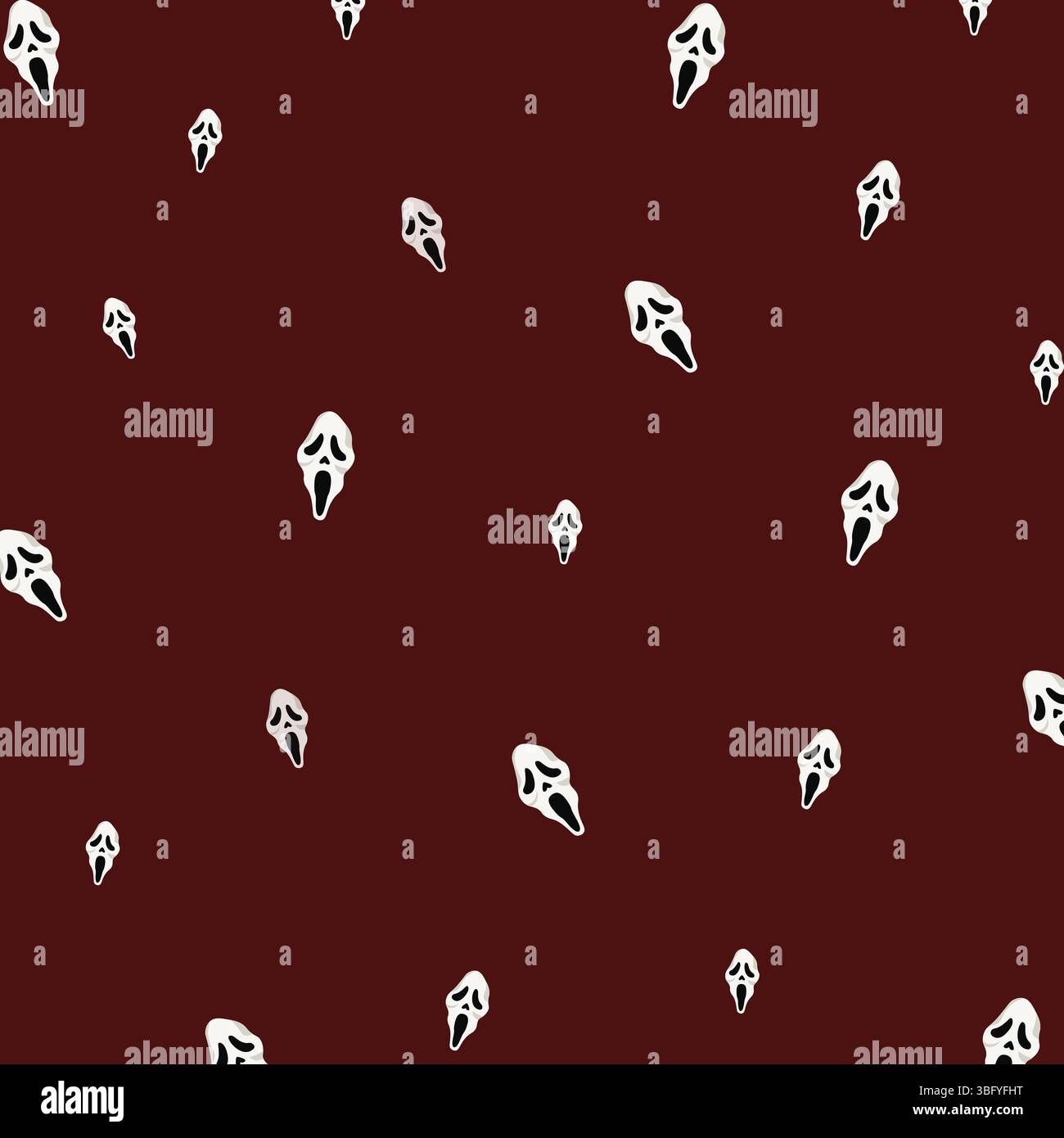 Halloween ghost face scream seamless pattern. Spooky Halloween ghost ...