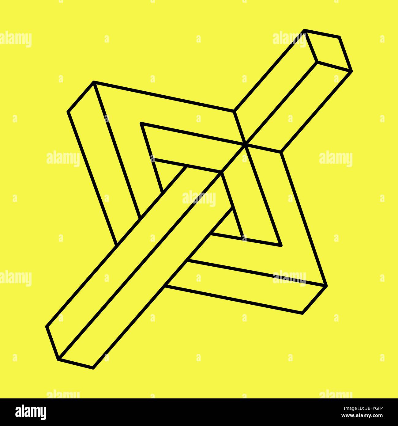 Impossible shape, line design, vector illustration.  Stock Vector