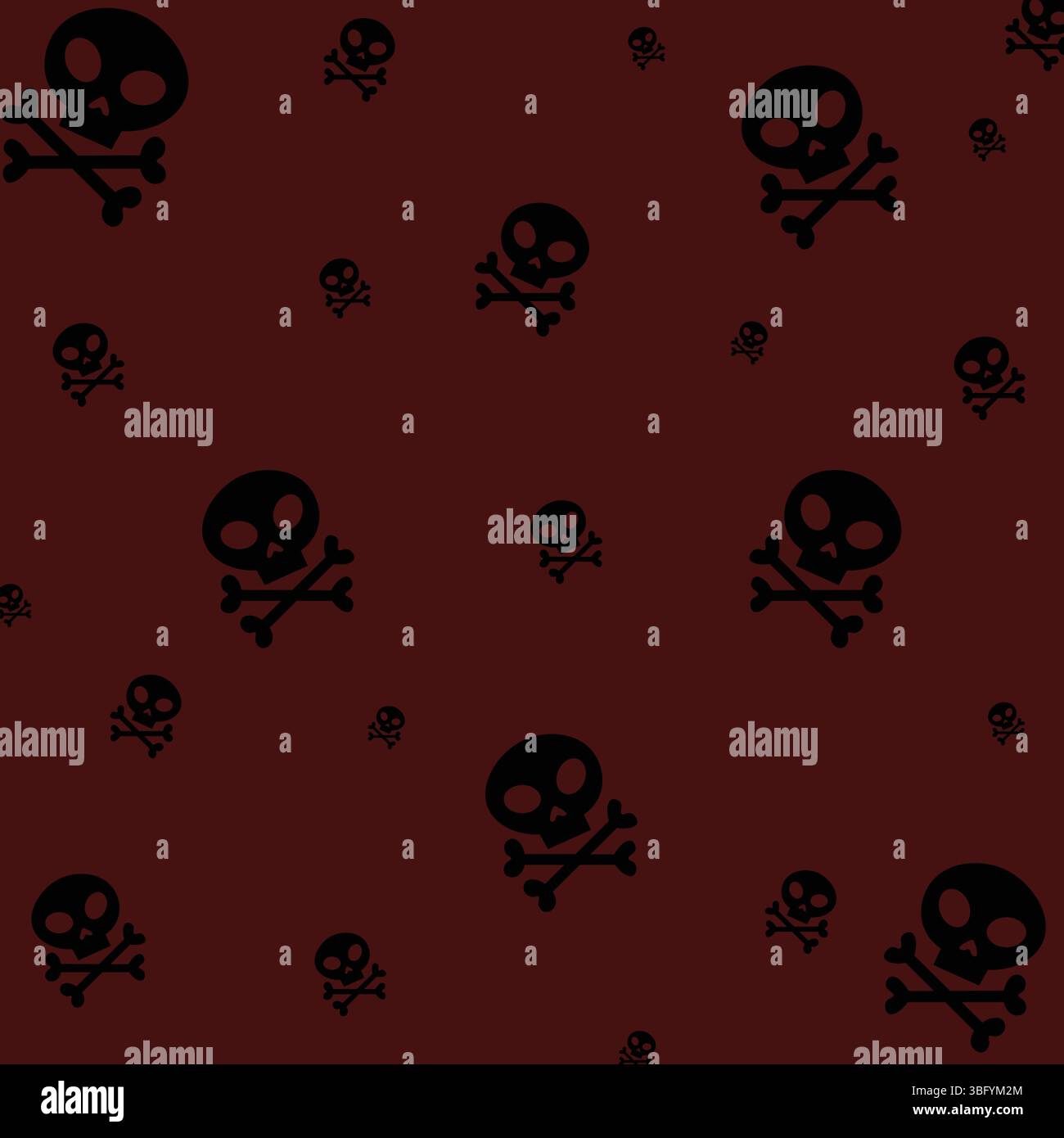 Halloween seamless Pattern. Halloween skull with cross bones Pattern. Skull pirate crossbones pattern Halloween vector. Day of The Dead sugar skull. Stock Vector