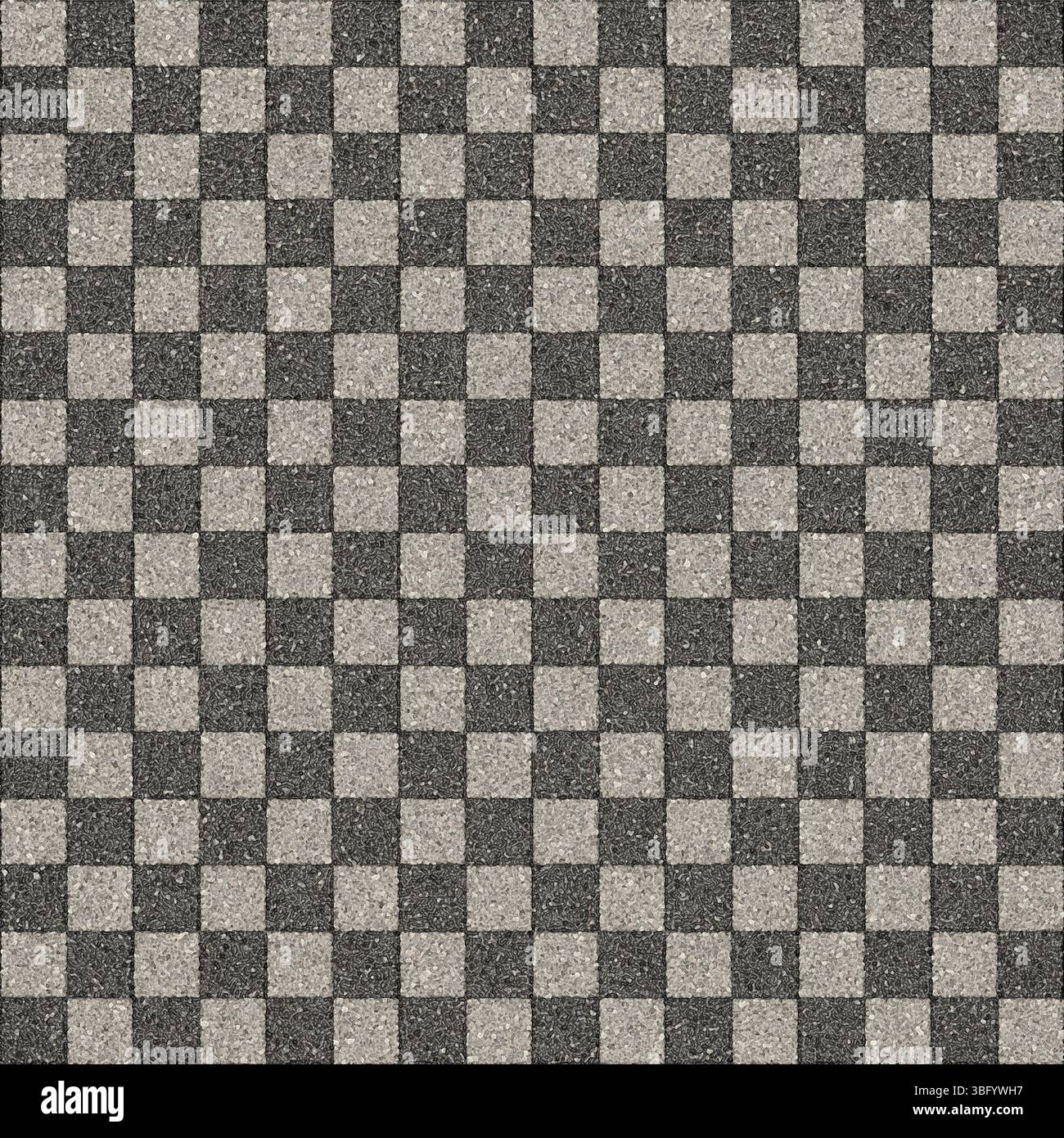 Checkered pattern creating visual effect on stone tiled floor Stock Photo