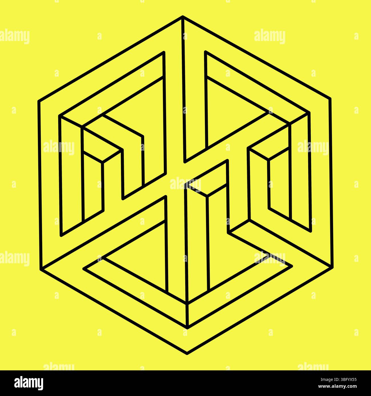 Impossible shapes. Sacred geometry. Optical illusion. line art ...