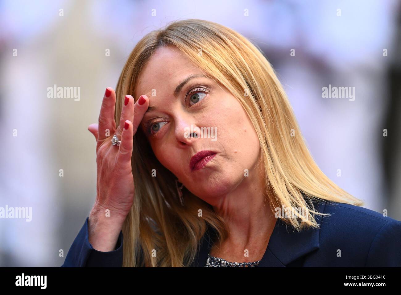 Italian Prime Minister Giorgia Meloni during the meeting with the ...