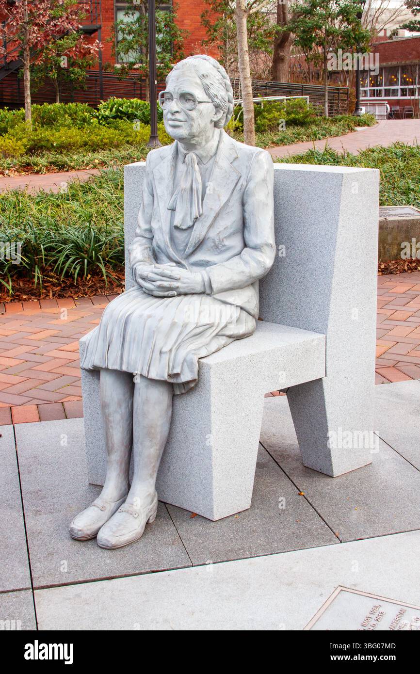 Middle-age and elderly Rosa Parks facing each other in Atlanta, Geaorgia Stock Photo