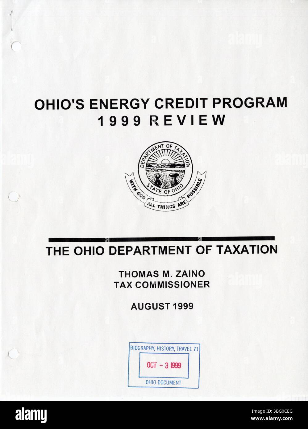 'Review of the Ohio Energy Credits Program' (April 22, 1985) provides an evaluation of the 1983-84 heating season and offers early data for the 1984-85 heating season. This report, prepared by the Ohio Department of Taxation, assesses the program's impact. Stock Photo