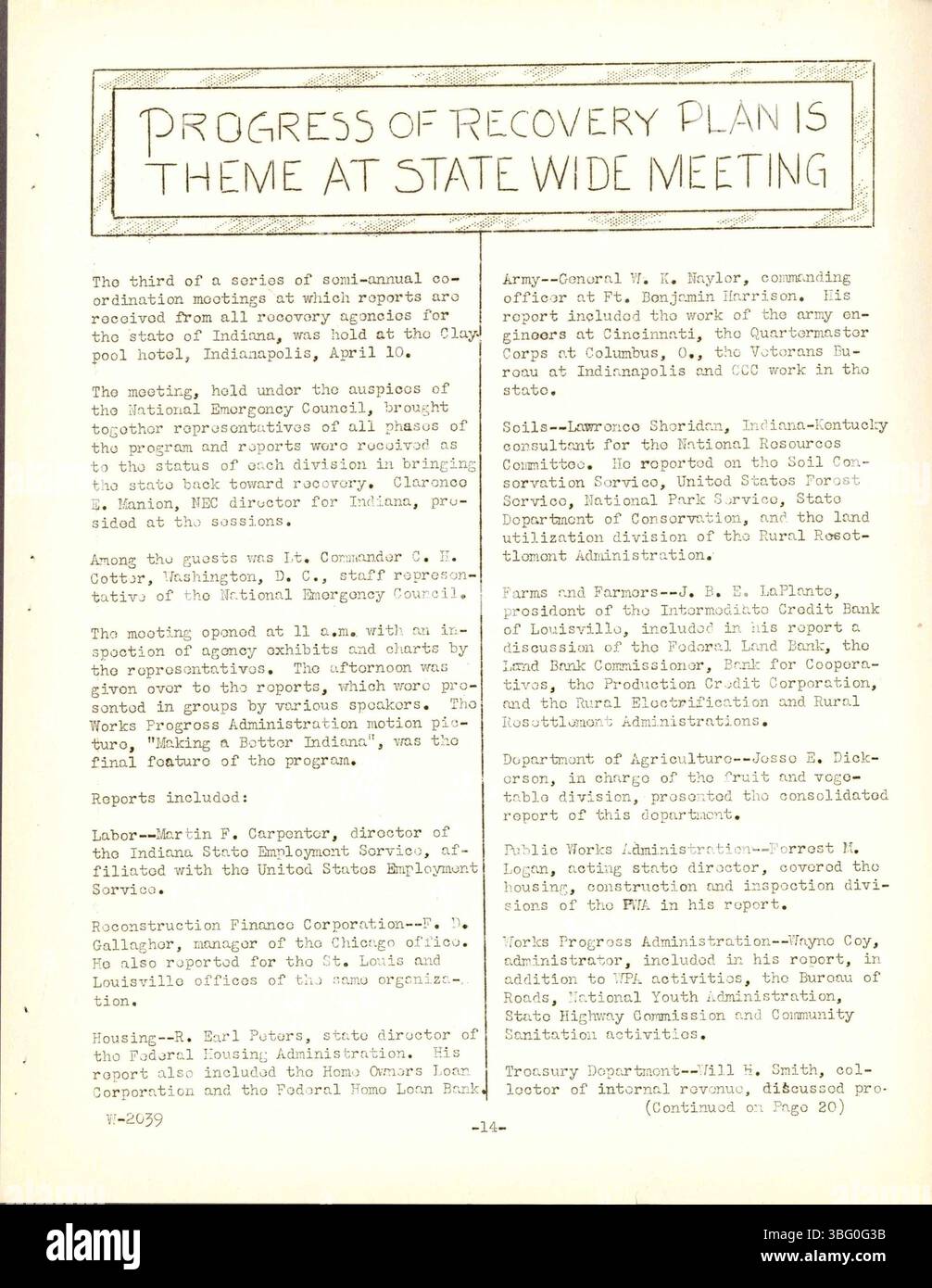 Page 15 of the April–May 1936 'Recovery in Indiana' report highlights ...