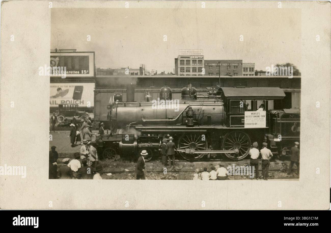 Locomotive #999, the fastest steam engine of its time, traveled to ...