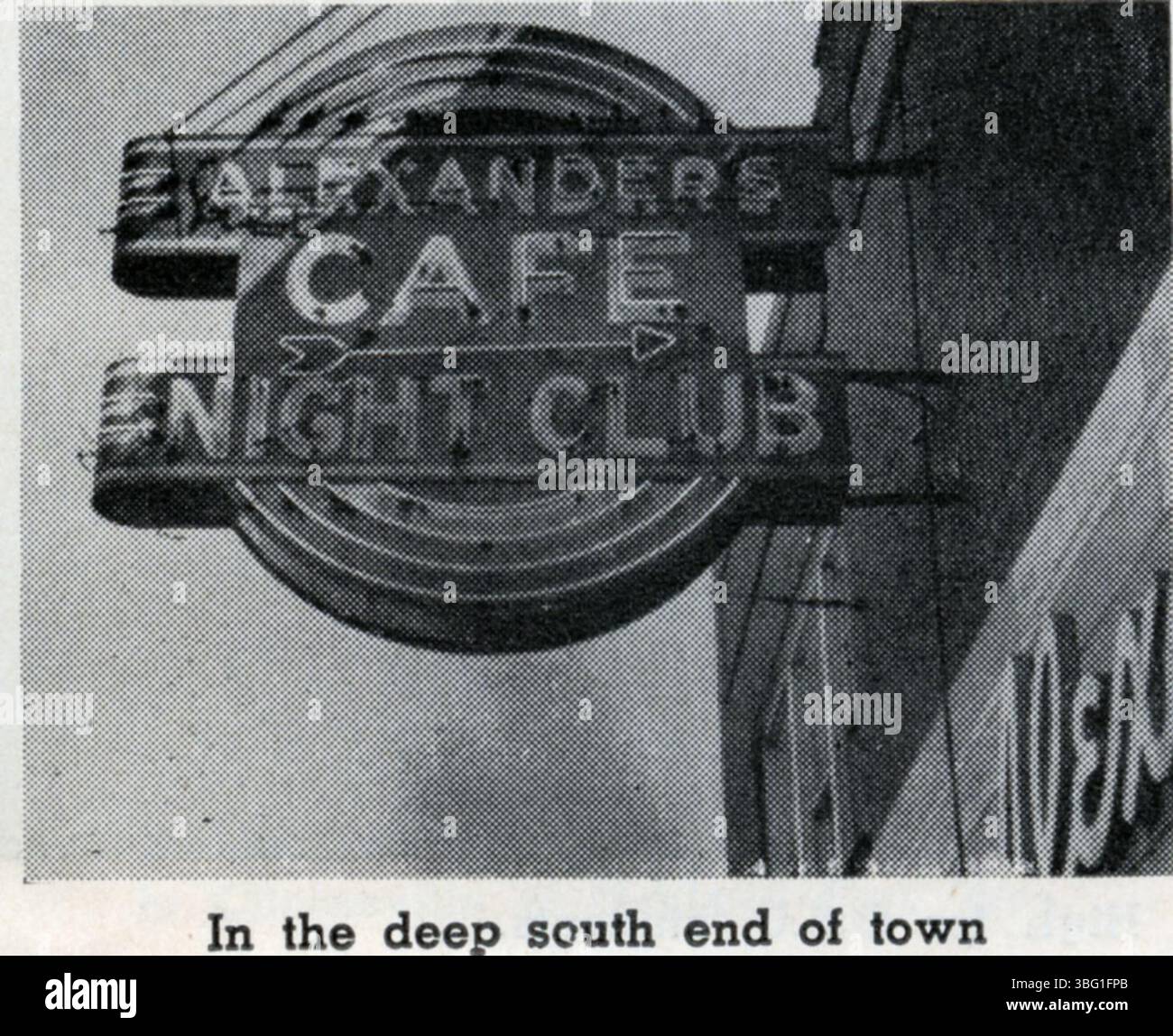 The sign for Alexander's Nite Club and cafe, located in the south end ...