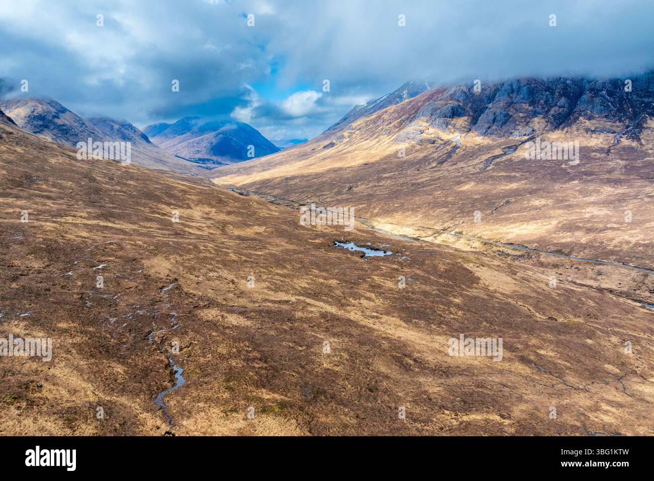 Glen Etive,United Kingdom, UK Scotland Great Britain, Highlands, British Isles Argyll and Bute Stock Photo