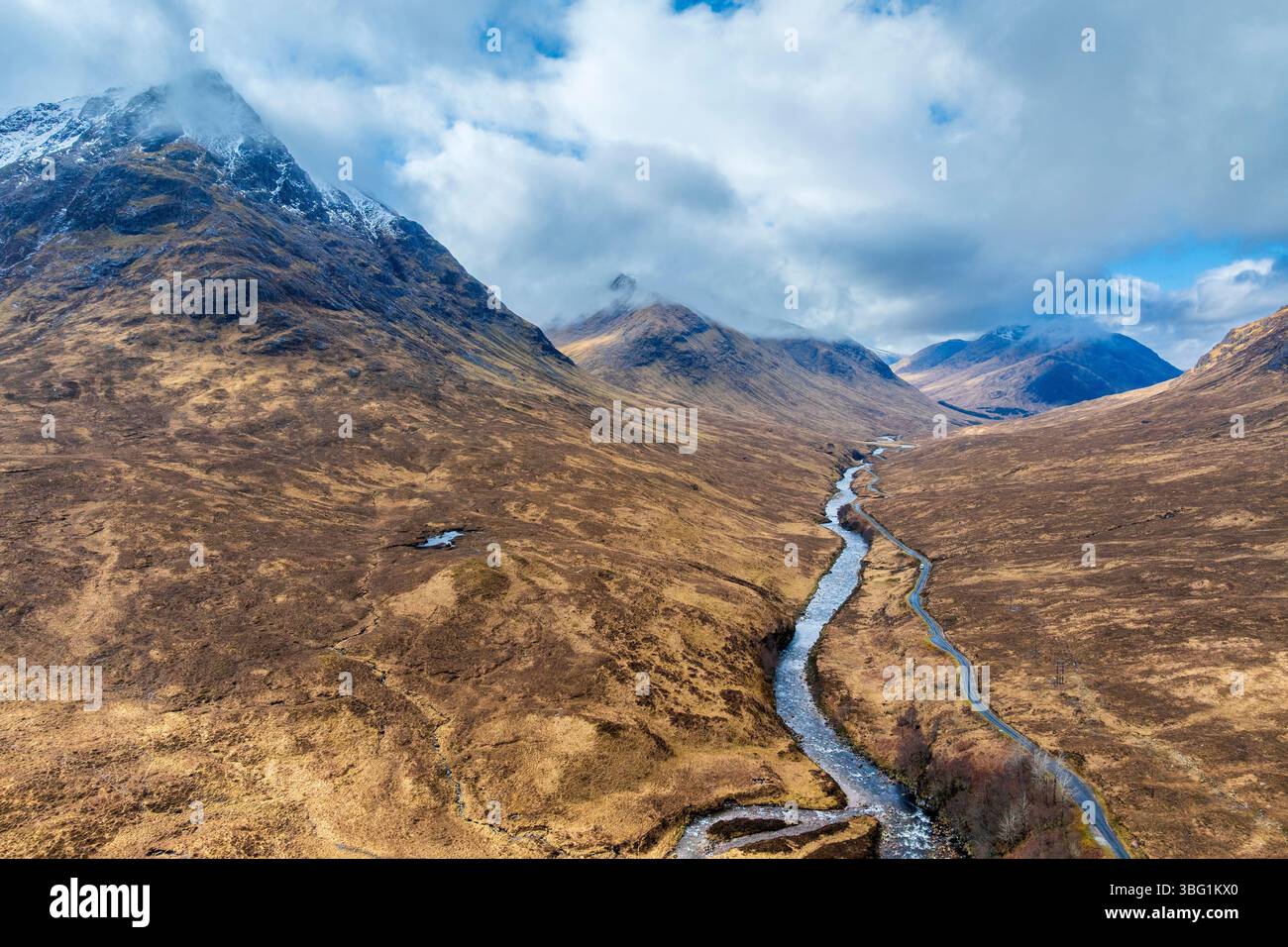 Glen Etive,United Kingdom, UK Scotland Great Britain, Highlands, British Isles Argyll and Bute Stock Photo