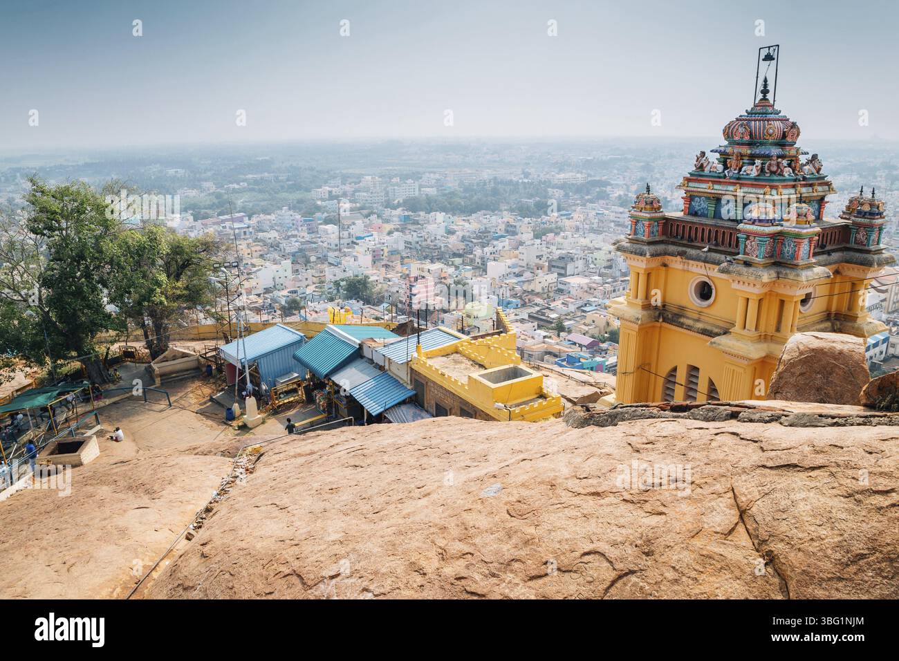 Trichy cityscape from Rockfort, Thayumanaswami temple in ...