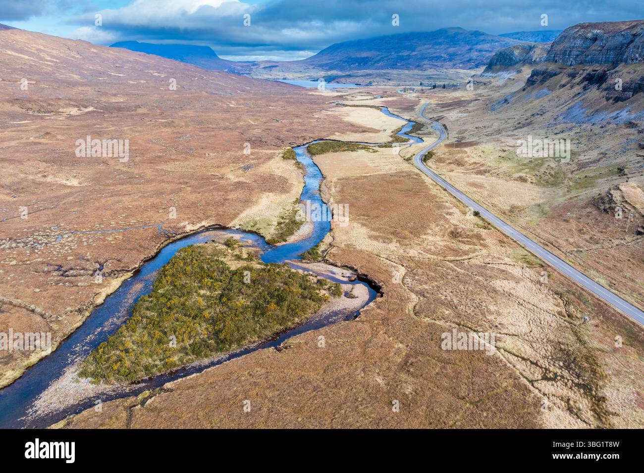 United Kingdom, UK Scotland Great Britain, Highlands, British Isles, UK, United Kingdom Highland Sutherland River Loanan Stock Photo