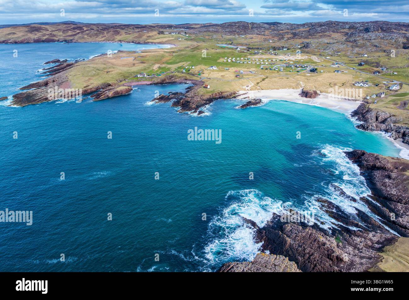 United Kingdom, UK Scotland Great Britain, Highlands, British Isles, UK, United Kingdom Highland Sutherland Clachtoll Beach Stock Photo