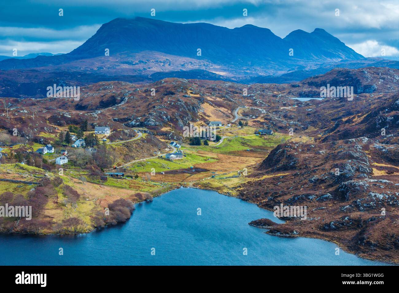 United Kingdom, UK Scotland Great Britain, Highlands, British Isles, UK, United Kingdom Highland Sutherland Loch Drumbeg Stock Photo