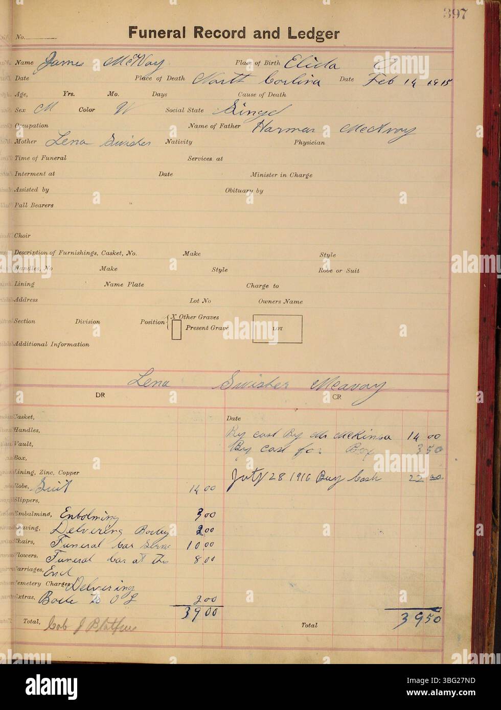 This ledger for 1911 to 1915, created by the Charles C. Siferd