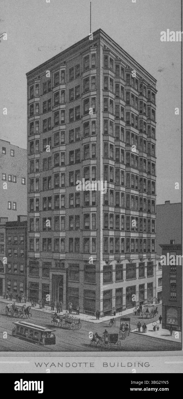 An 1893 engraving of the Wyandotte Building at 21 W. Broad St ...