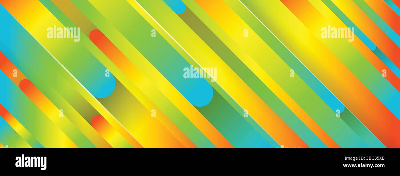 Trendy geometric colorful background with abstract lines. Banner design. Futuristic dynamic pattern. Vector illustration Stock Vector