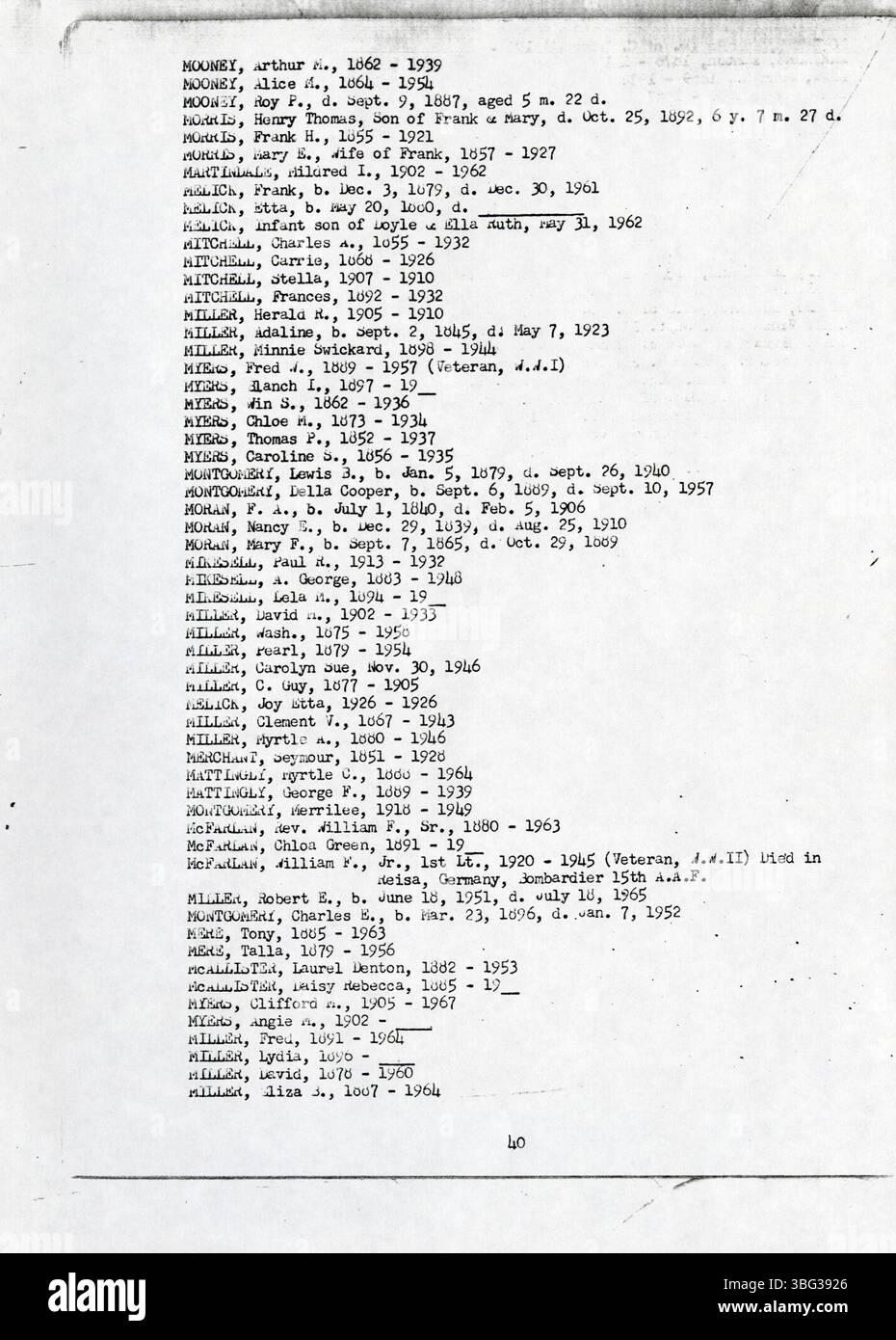 Cemetery Inscriptions Record