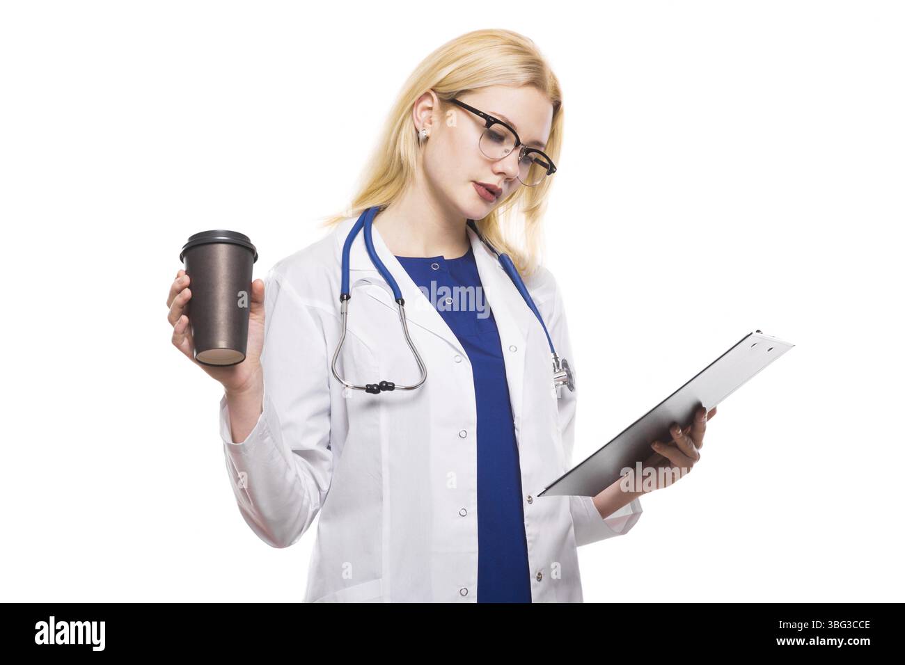 portrait-of-female-doctor-in-white-coat-wear-stethoscope-and-glasses