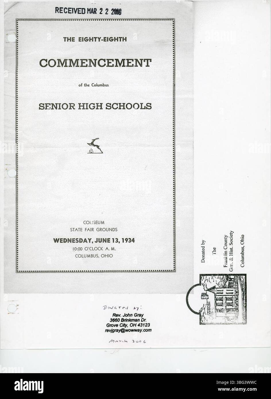 This program from June 13, 1934, documents the commencement ceremony ...