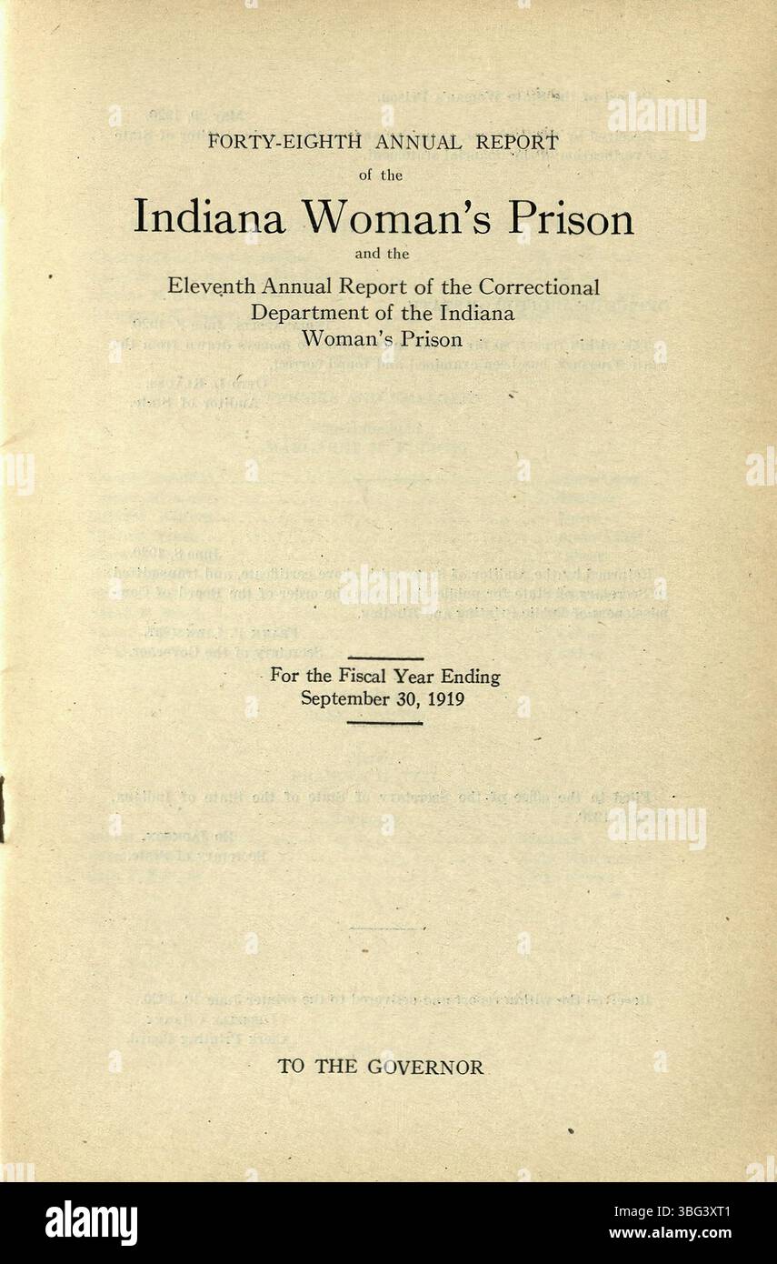 1919 correctional report hi-res stock photography and images - Alamy