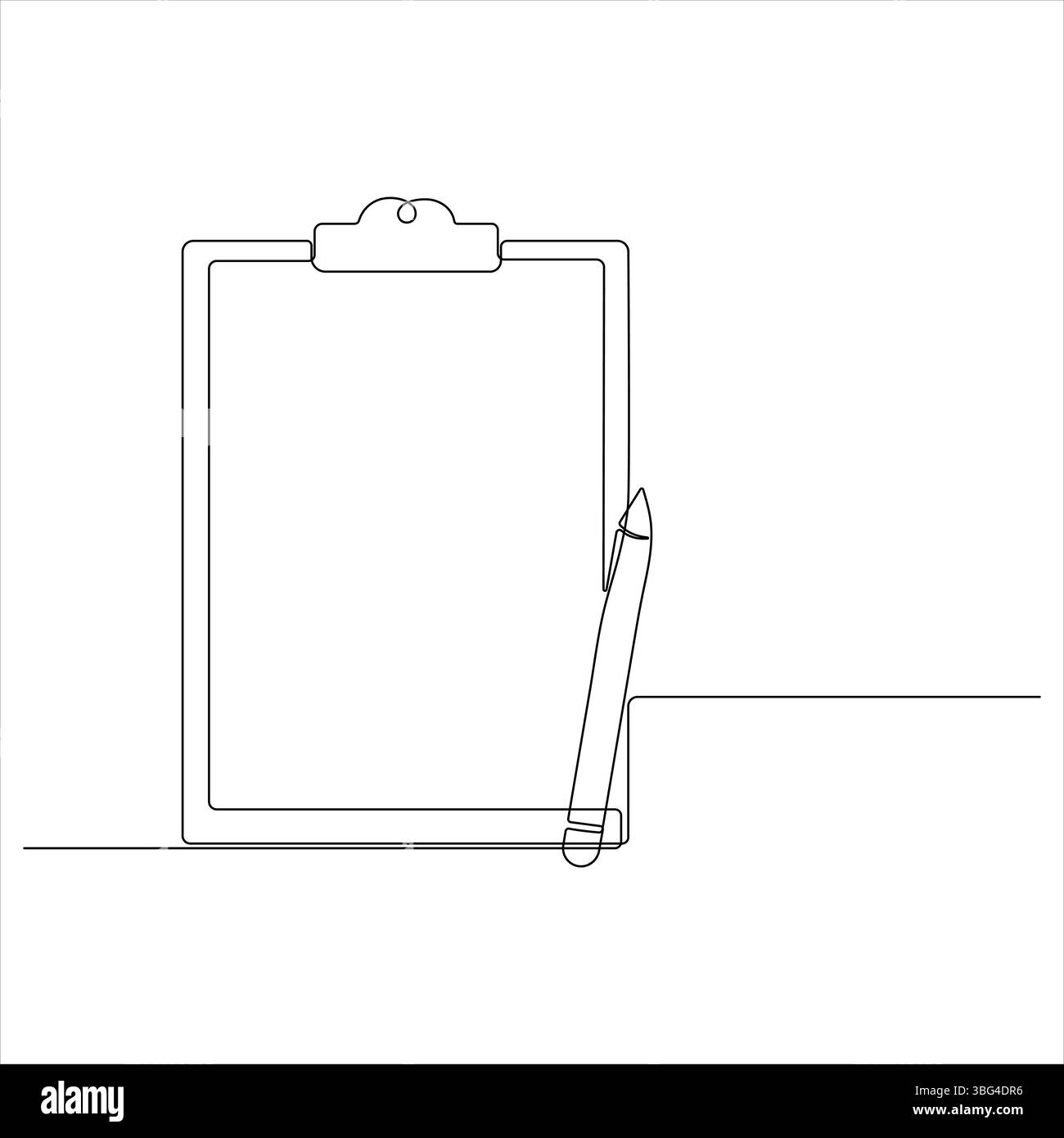 Continuous one line drawing Clipboard with Checklist minimalist vector ...